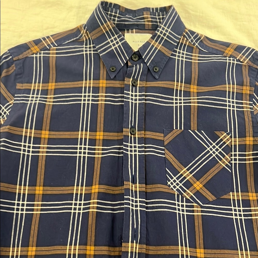 Billy Reid Blue Plaid Shirt. Size Small. Gently Used.